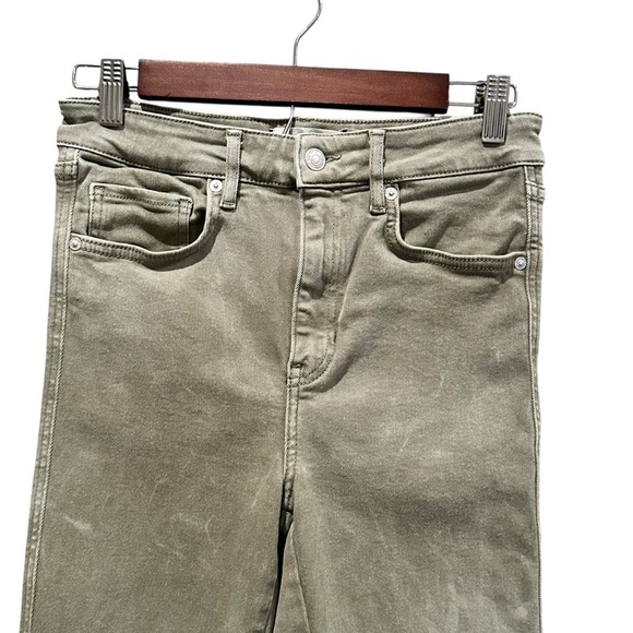 We The Free Jeans Womens Crop 29x 25.5 Distressed Green High Rise Frayed Stretch - Picture 2 of 13